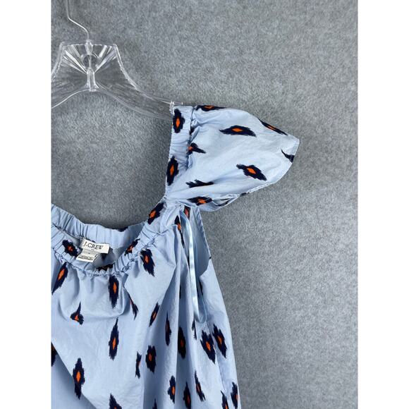 J Crew A Line Dress Women's S Light Blue Animal Print Sleeveless Knee Length - Picture 9 of 10